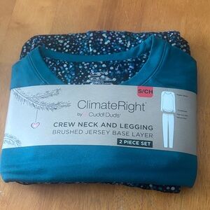ClimateRight by Cuddl Duds Teal Crew Neck and Legging Set